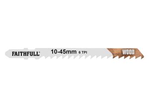 Faithfull Jigsaw Blades (5) Wood 6tpi 75mm from WEBBS Builders Merchants