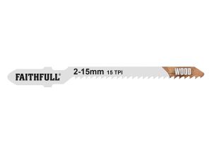 Faithfull Jigsaw Blades (5) Wood 15tpi 50mm for curves from WEBBS Builders Merchants