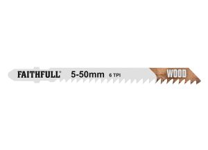 Faithfull Jigsaw Blades (5) Wood 6tpi 75mm Fast Straight from WEBBS Builders Merchants