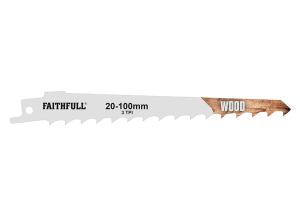 Faithfull Sabre Saw Blades (5) Wood 3tpi 150mm from WEBBS Builders Merchants