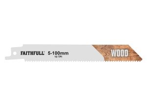 Faithfull Sabre Saw Blades (5) Wood 10tpi 150mm from WEBBS Builders Merchants